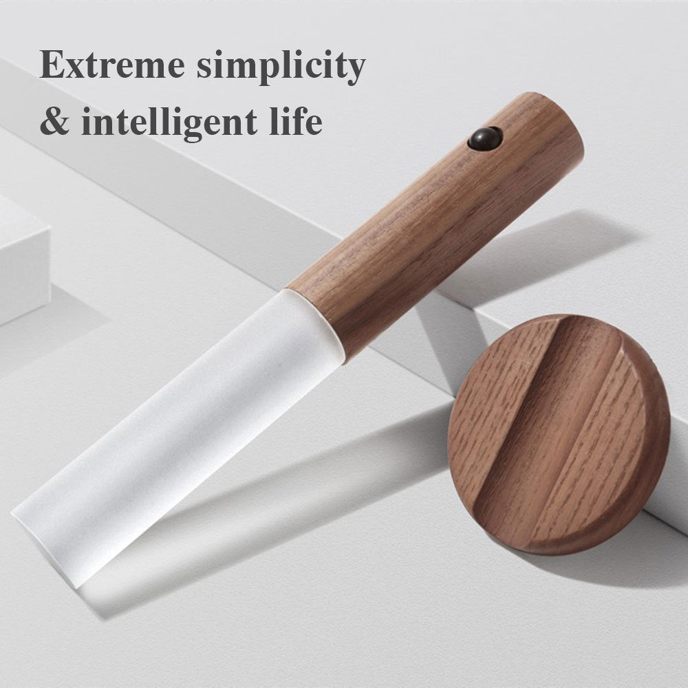 Magnetic Wooden LED Wall Light with Motion Sensor - USB Rechargeable Night Lamp